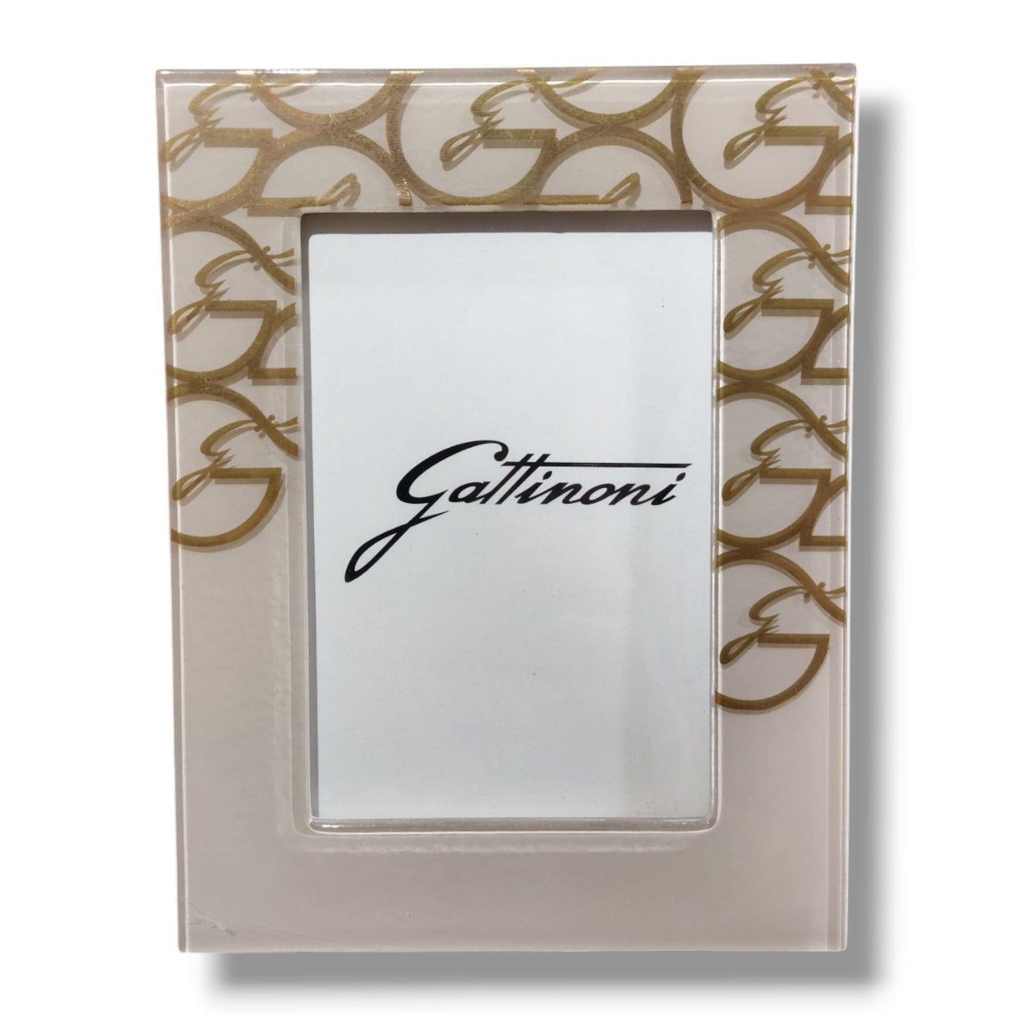 GATTINONI Portafoto Cornice formato 10x15 vetro beige oro