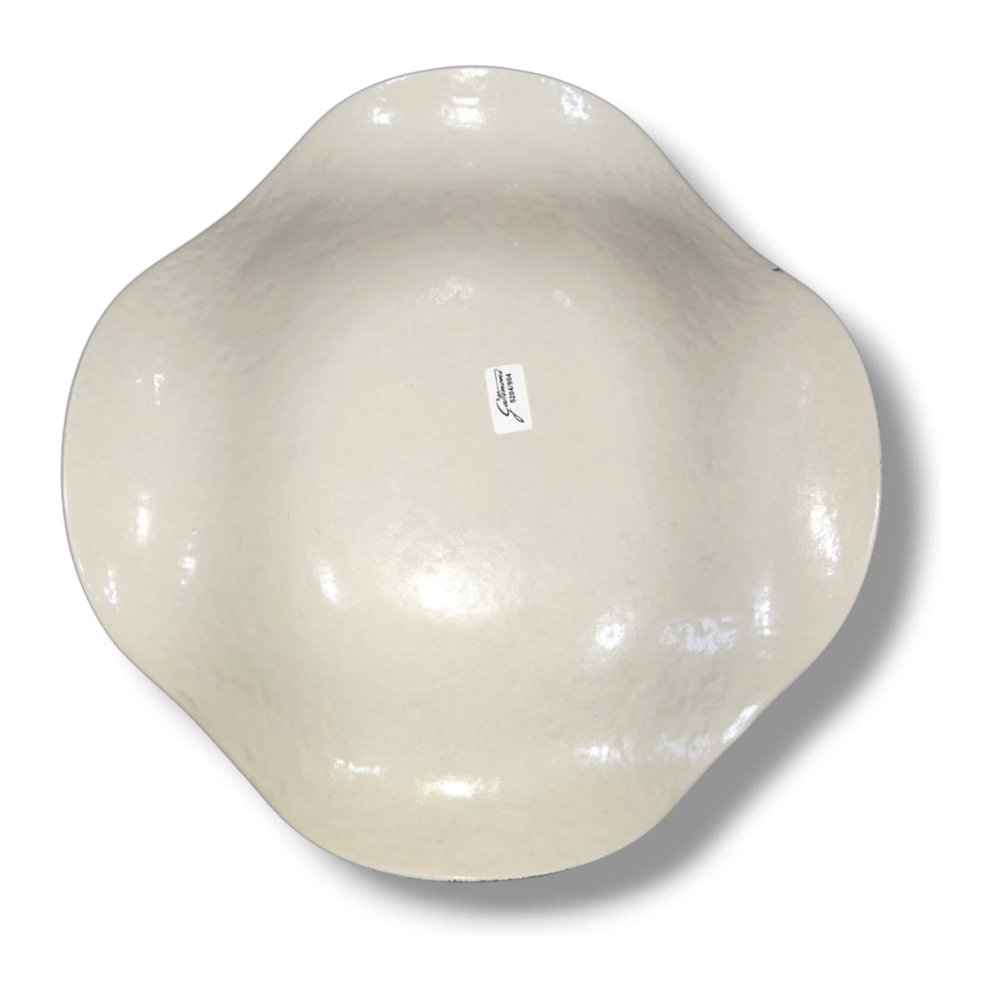 GATTINONI Ciotola/Piattino 19,5cm Ceramica Avorio con ricami Dorati