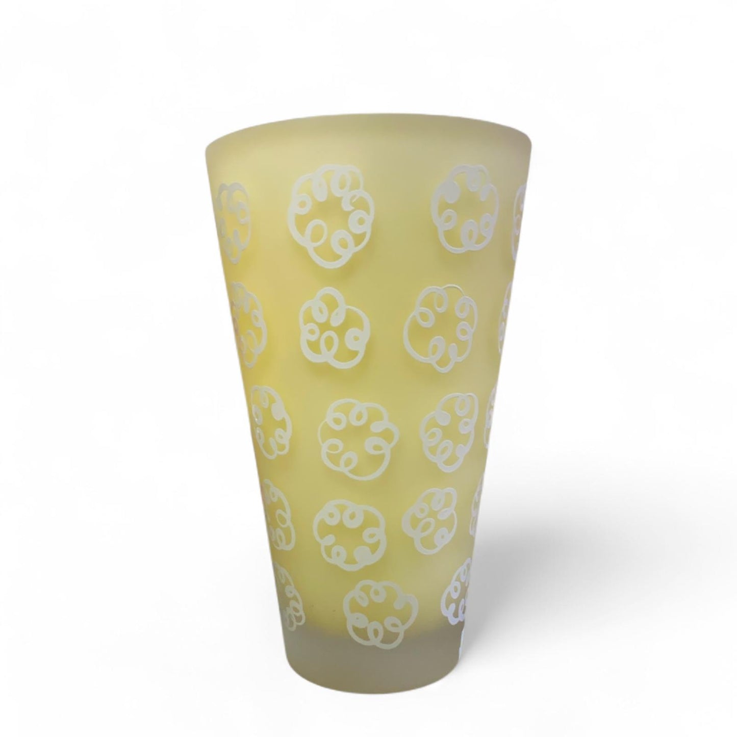 EGIZIA Vaso 14,6x25cm Vetro Ocra con ricami