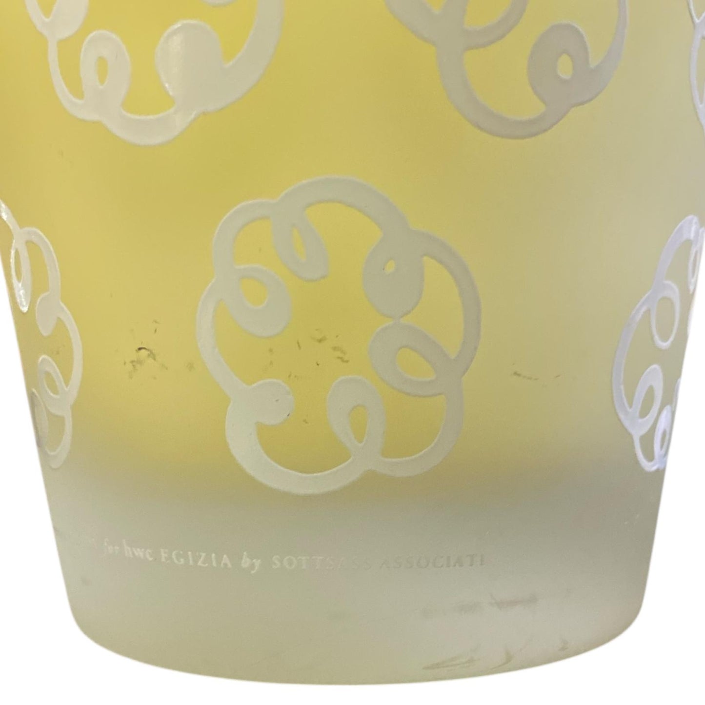EGIZIA Vaso 14,6x25cm Vetro Ocra con ricami