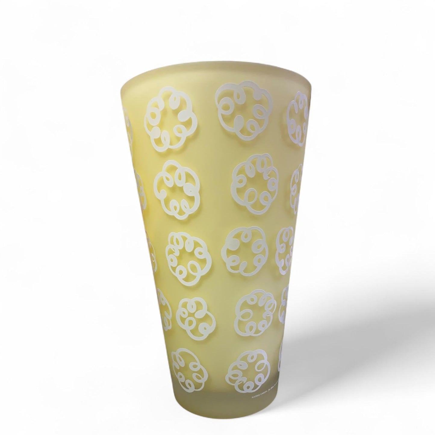 EGIZIA Vaso 17,5x29,6cm Vetro Ocra con ricami
