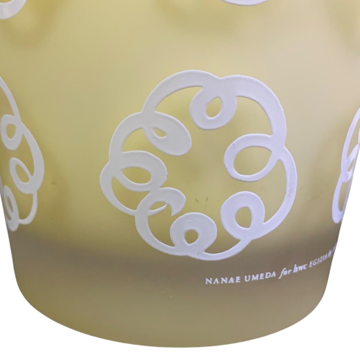 EGIZIA Vaso 17,5x29,6cm Vetro Ocra con ricami