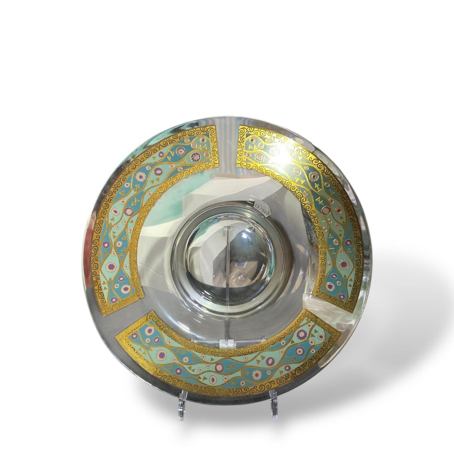 EGIZIA Coppa/Centrotavola 37,5cm Vetro Trasparente con Ricami a omaggio per Gustav Klimt