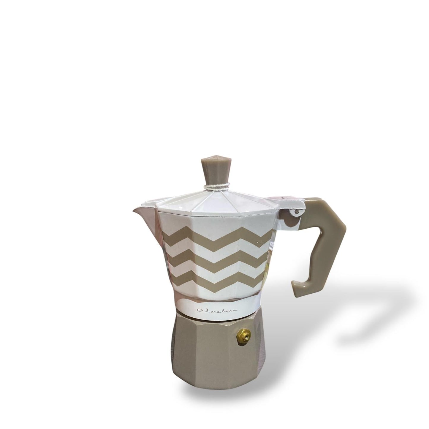 CLARALUNA Moka/Caffettiera 1 Tazza Acciaio Bianco Tortora