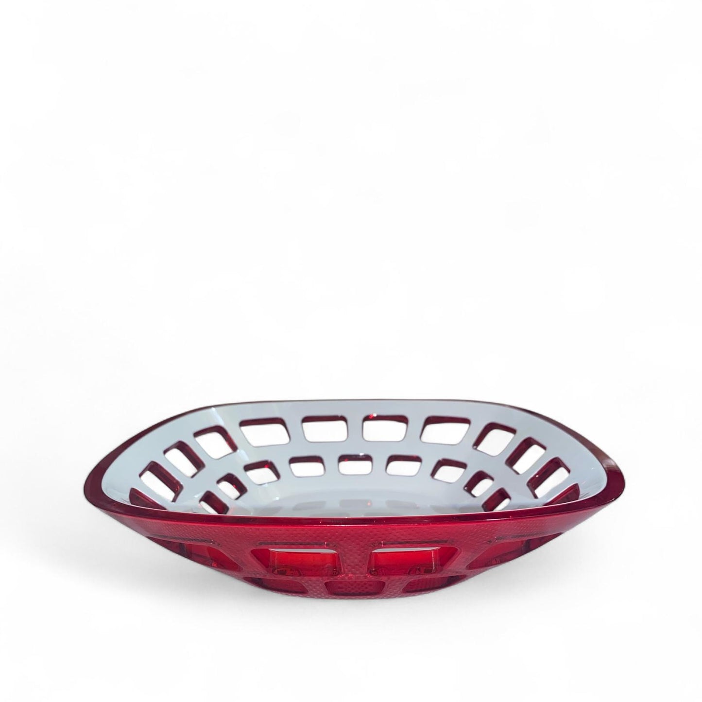 GUZZINI Cestino Pane Vintage 24x6,5cm Plastica Rossa Bianca