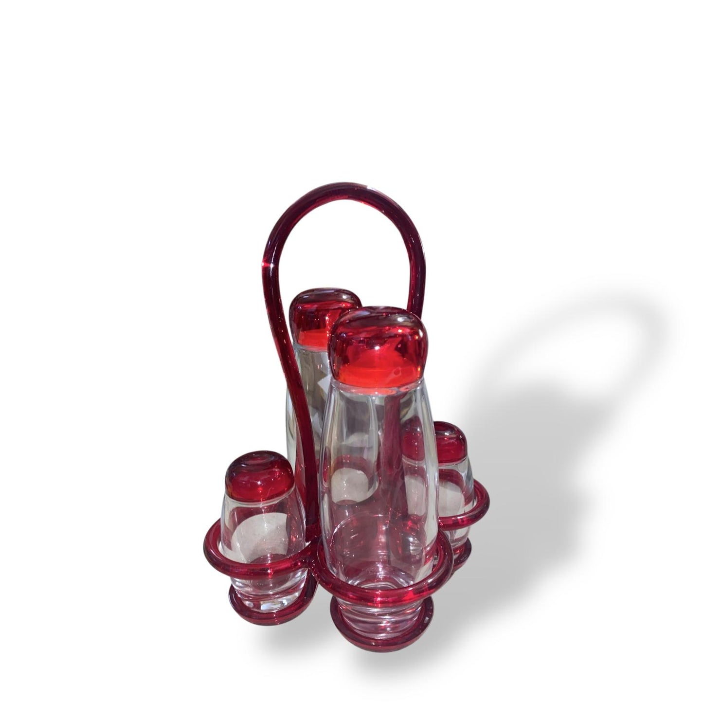 GUZZINI Ménage Set Olio Aceto 15x23,5cm Plastica Rossa Trasparente