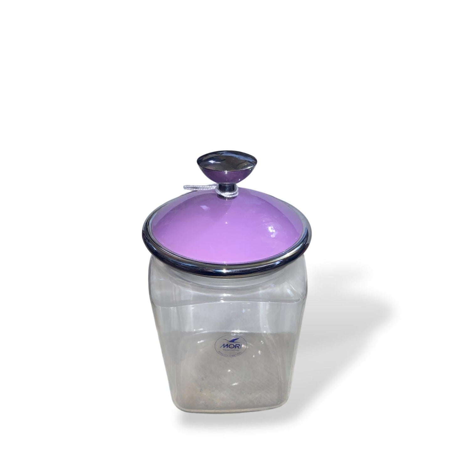 MORI ITALIAN FACTORY Barattolo 10x18cm Vetro Borosilicato Tappo Acciaio Inox Viola