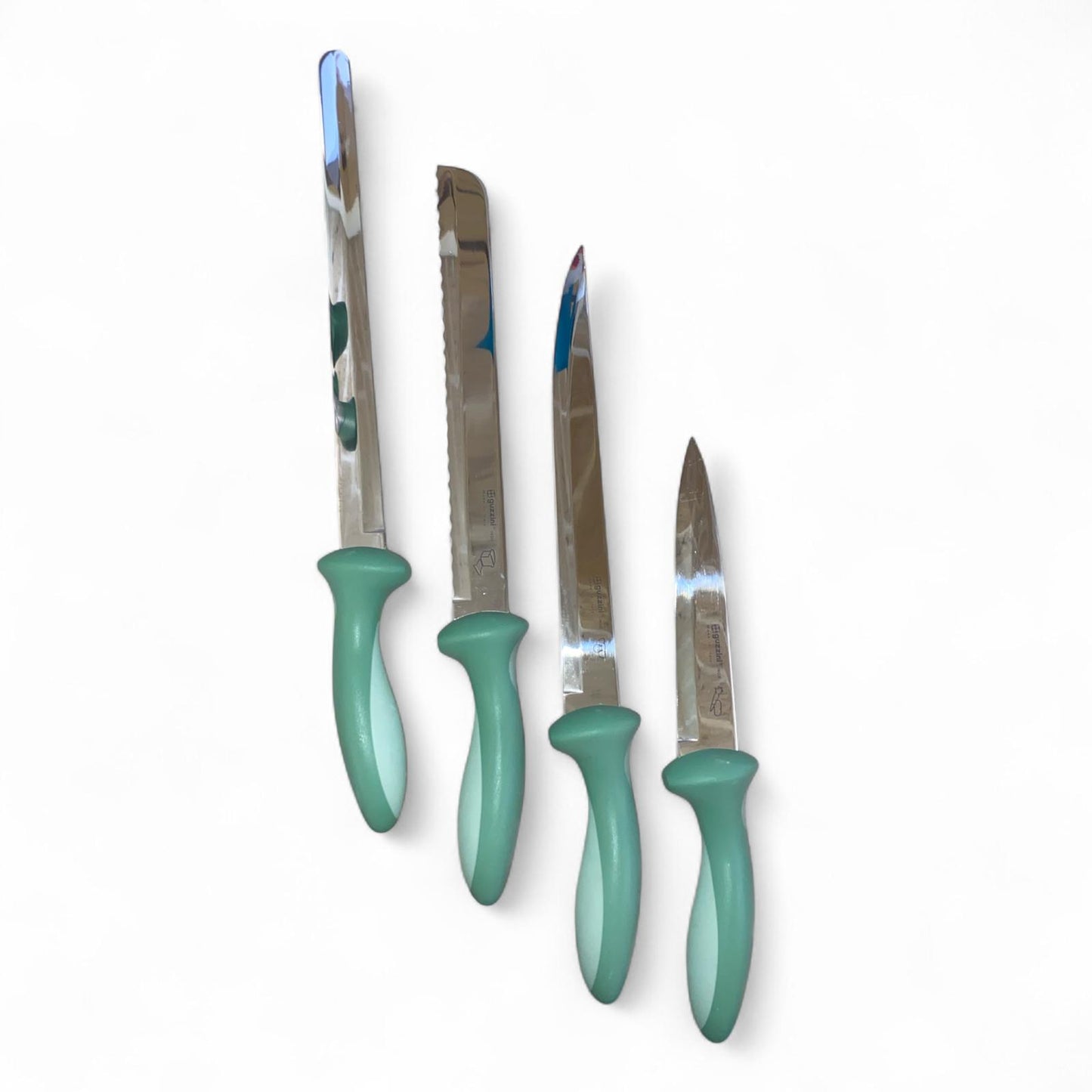 GUZZINI Set 4 Coltelli in acciaio con ceppo in plastica 23,5x16x35cm