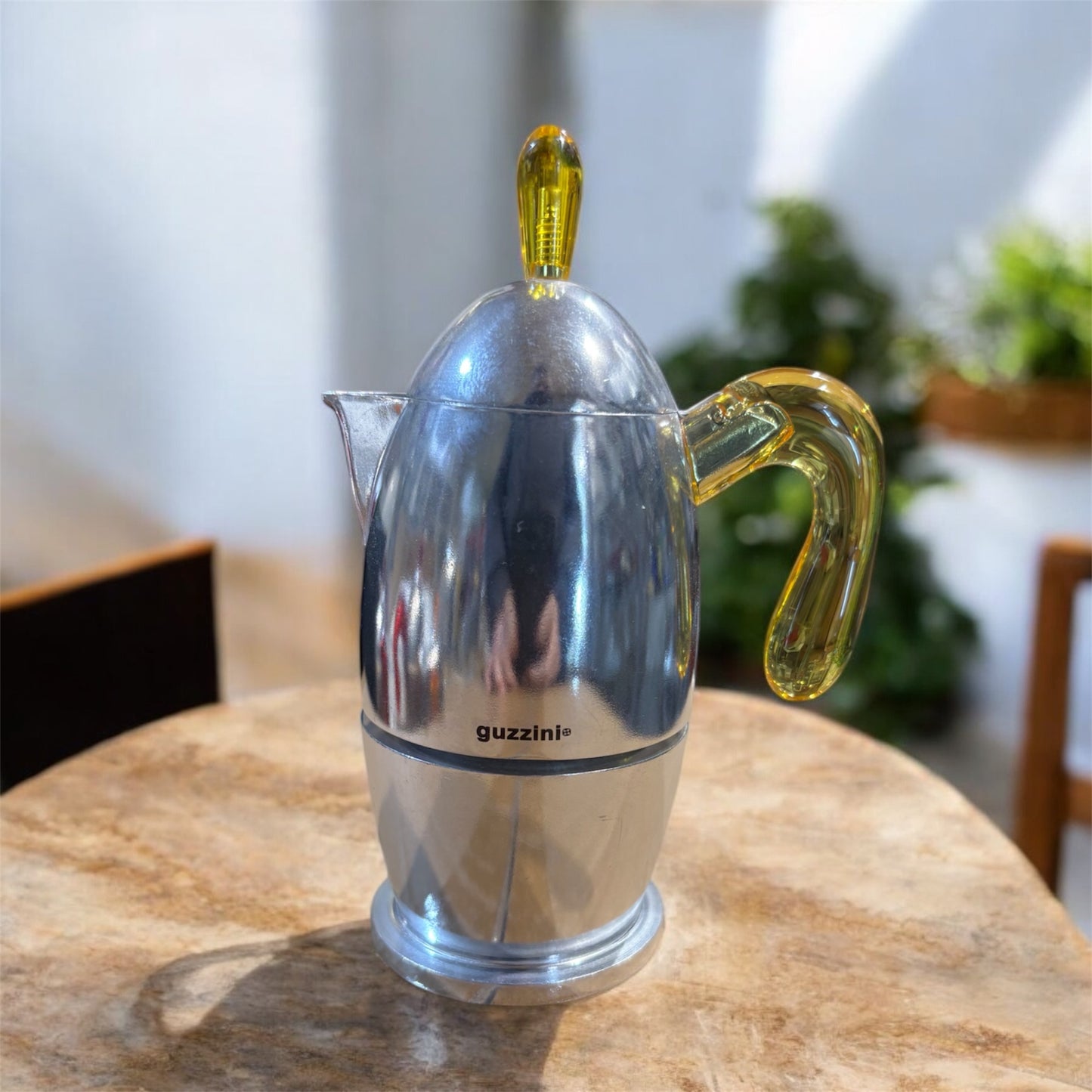 GUZZINI Caffettiera Moka 1 Tazza Manico Giallo