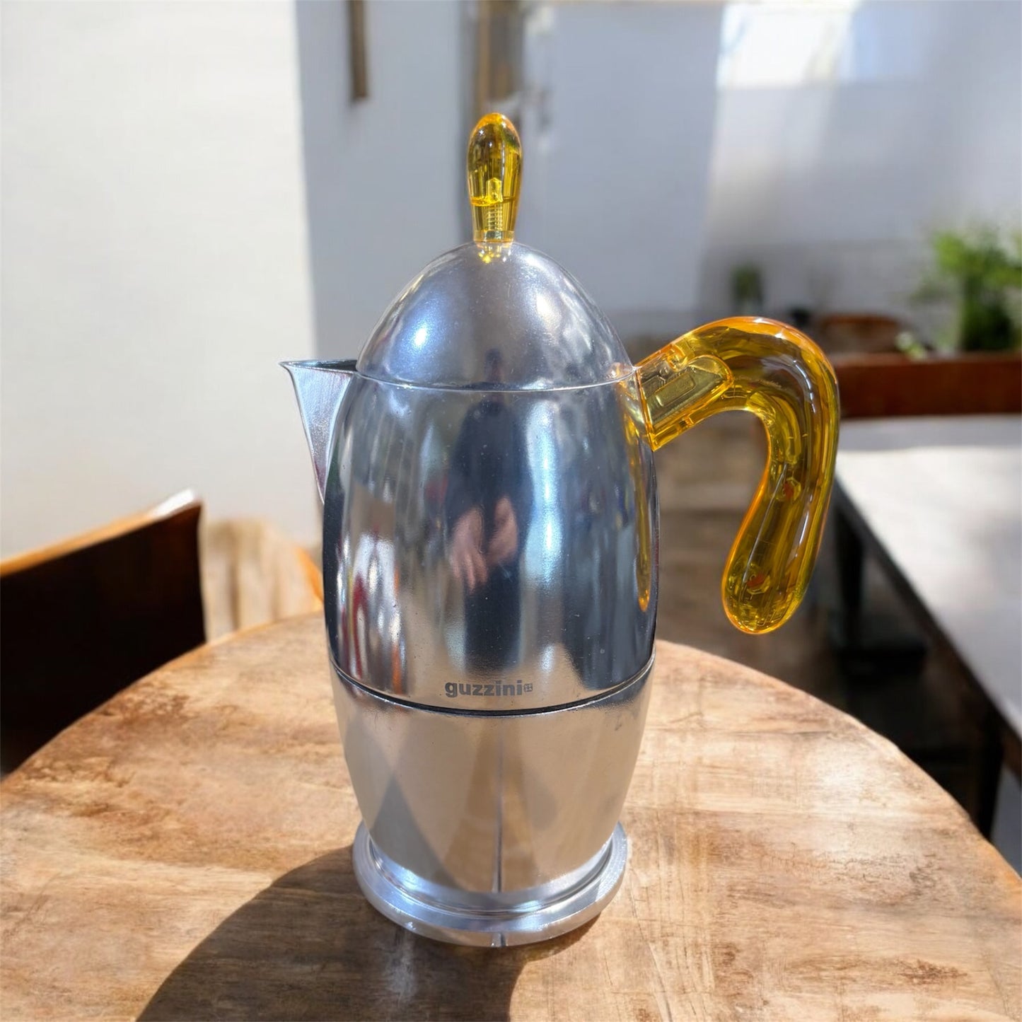 GUZZINI Caffettiera Moka 6 Tazze Manico Giallo