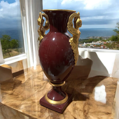 MILLENNIO Vaso Grande in Ceramica Burgundy  65x35cm