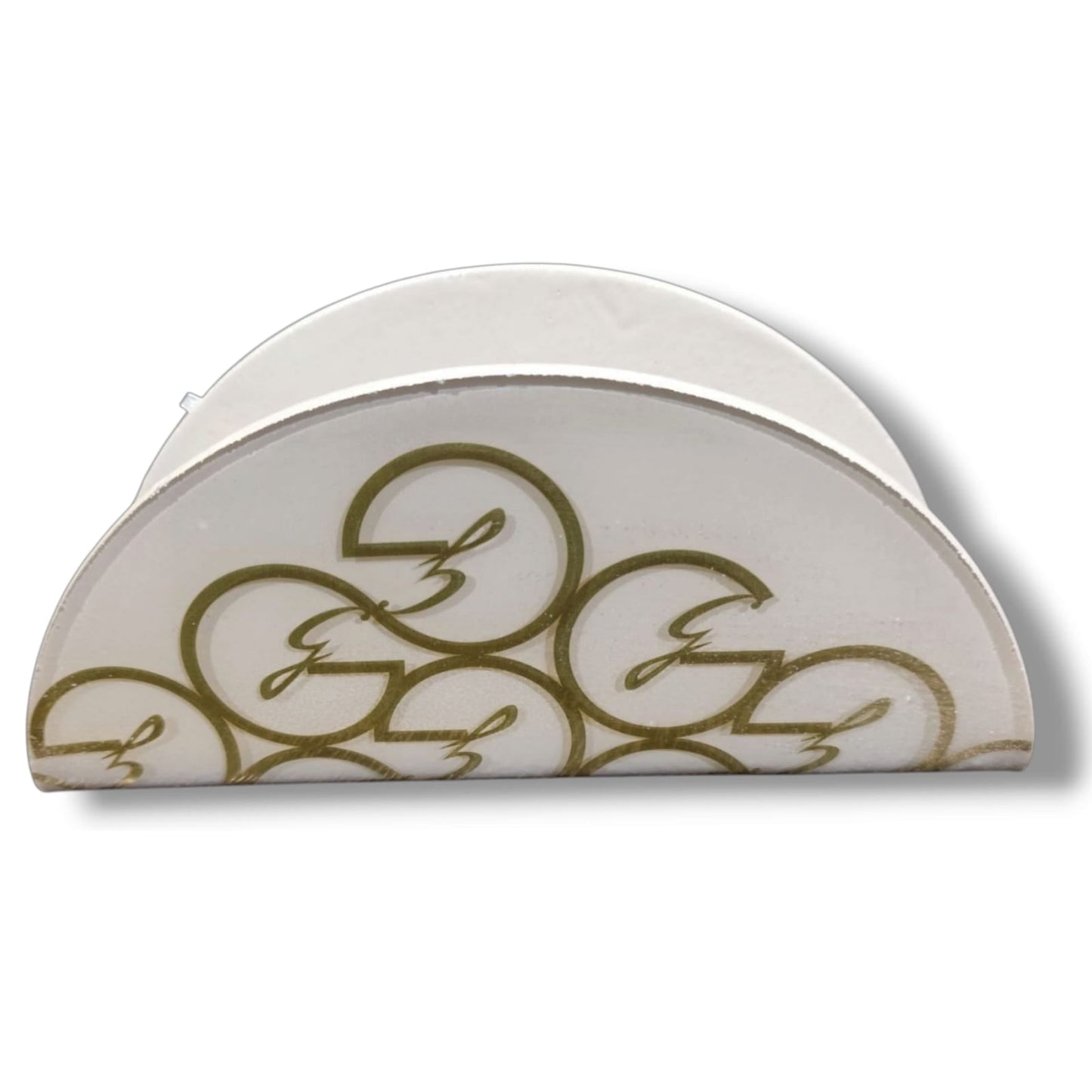 GATTINONI Portatovaglioli 15x7,2cm Ceramica Avorio con ricami Dorati