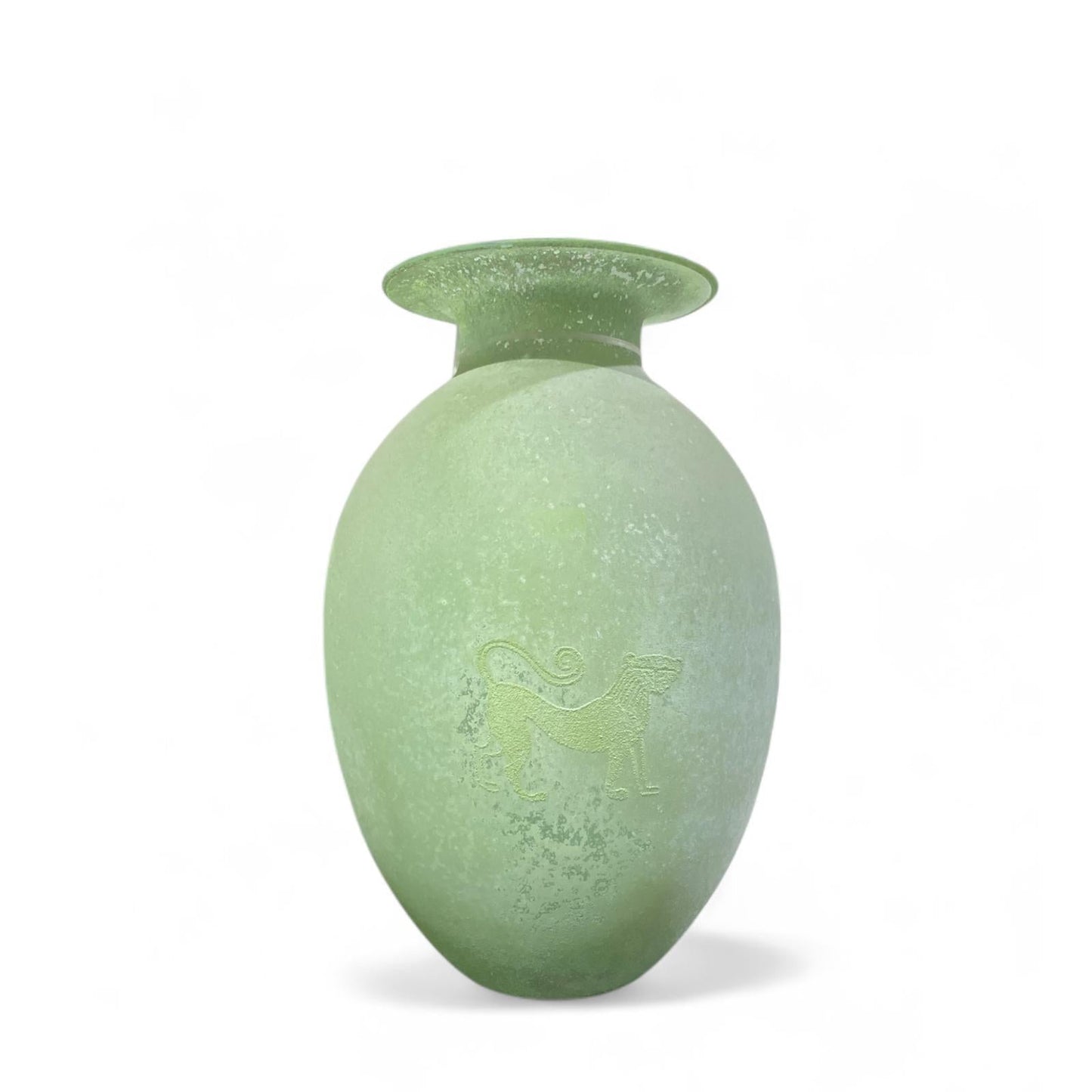 CIVE (MADE IN ITALY) Vaso 24x37cm Vetro Scavo Verde