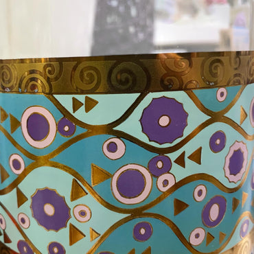 EGIZIA Vaso 13x29,3cm Vetro Trasparente con Ricami a omaggio per Gustav Klimt