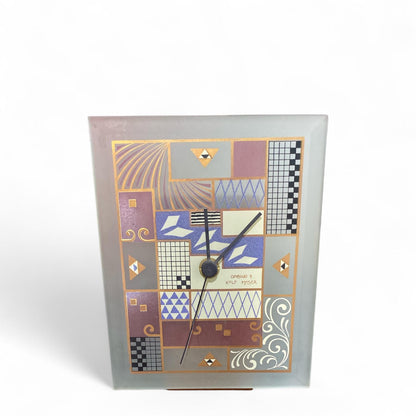 EGIZIA Orologio 13,5x18,6cm Vetro Bianco con Ricami a omaggio per Kolo Moser