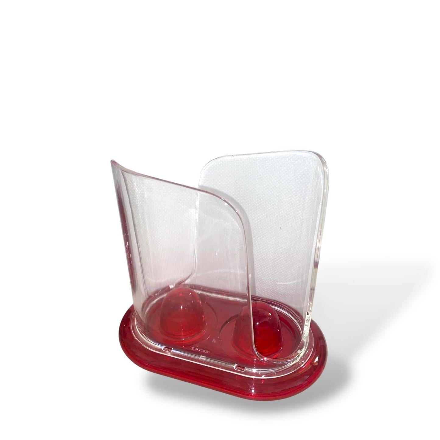 GUZZINI Porta Bicchieri 21,5x13x20cm Plastica Trasparente Rosso