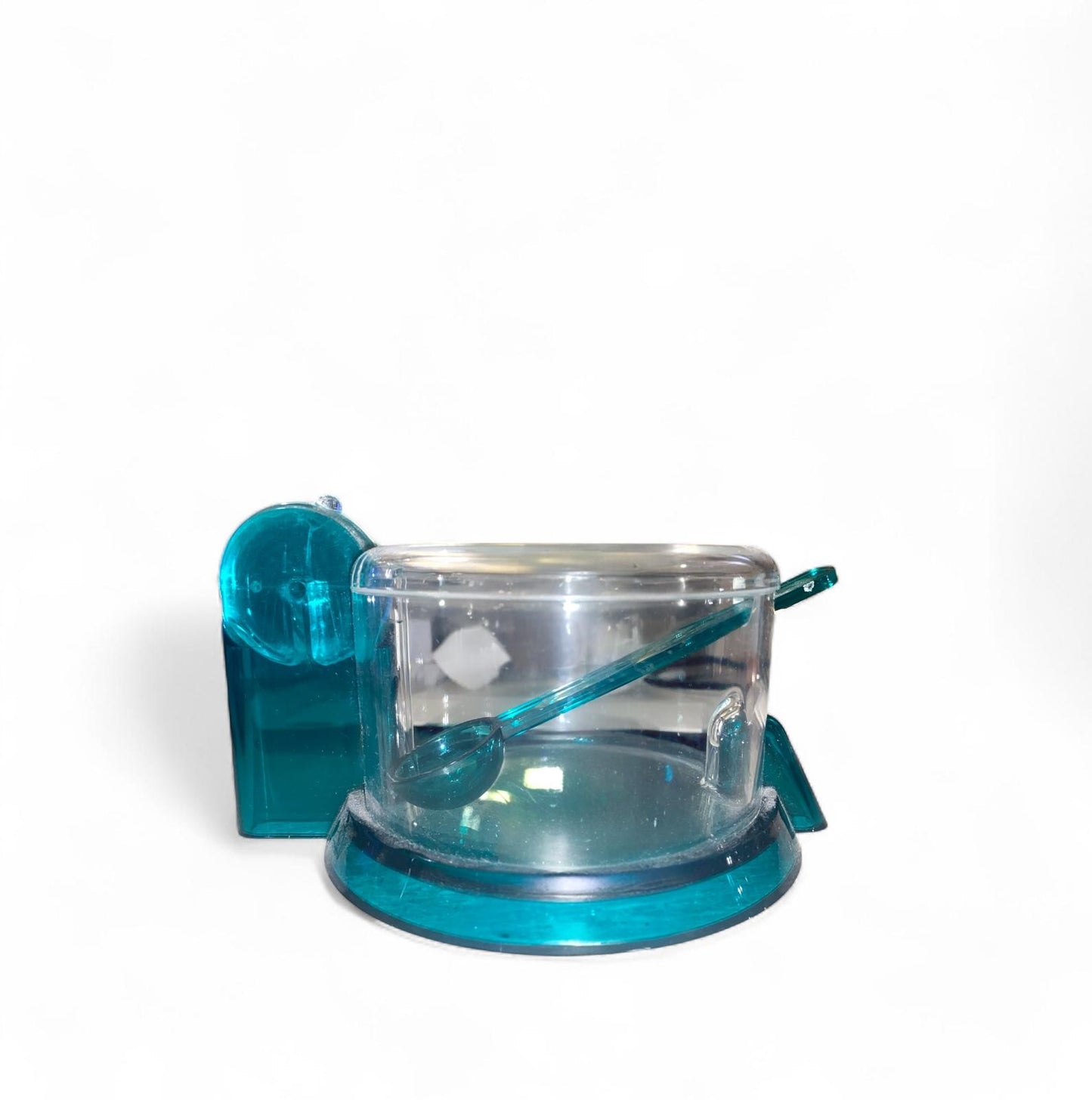 GUZZINI Zuccheriera 15x11x7,3cm Plastica Trasparente con dettagli in Turchese