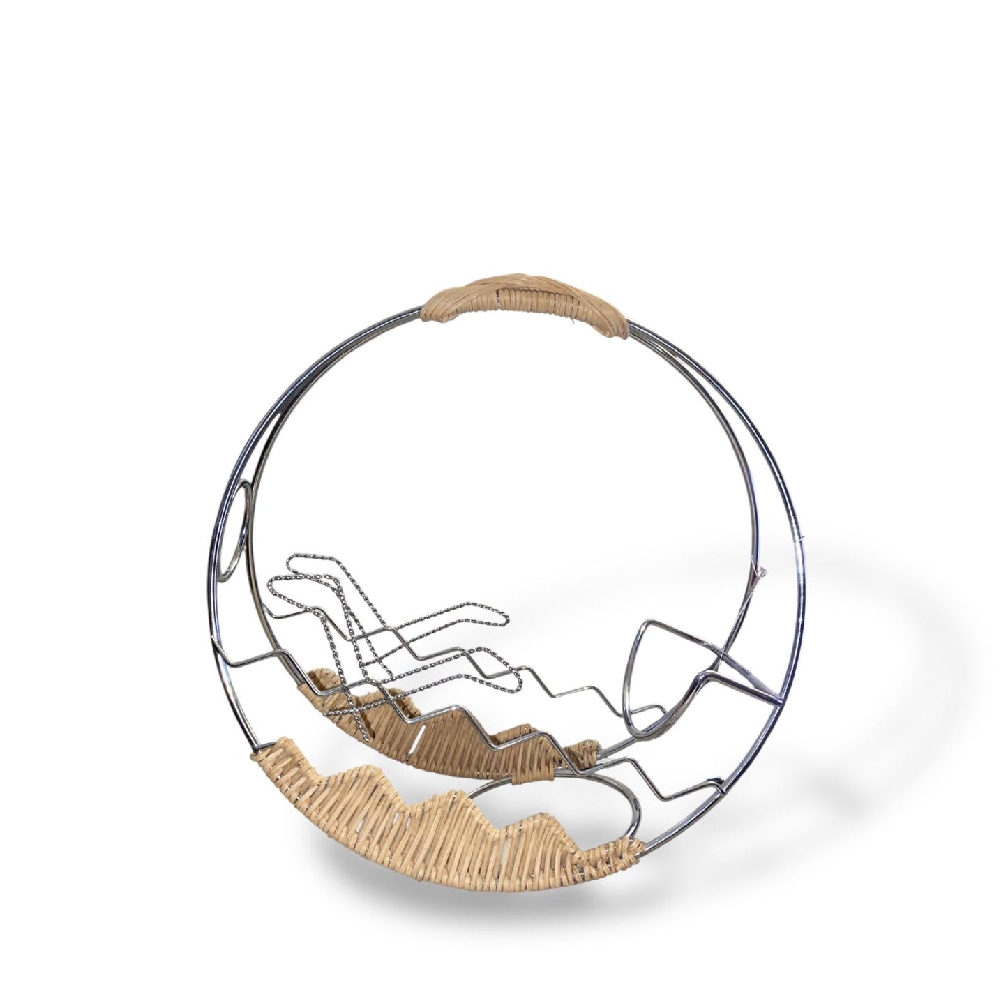 CESTERIA MERIDIONALE Versa Vino Hotel Ruota 27x11x27cm Acciaio Vimini