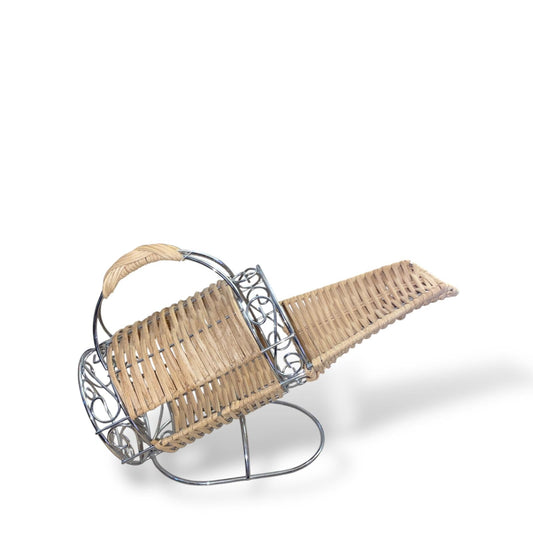 CESTERIA MERIDIONALE Versa Vino Hotel 29x10x18cm Vimini Acciaio