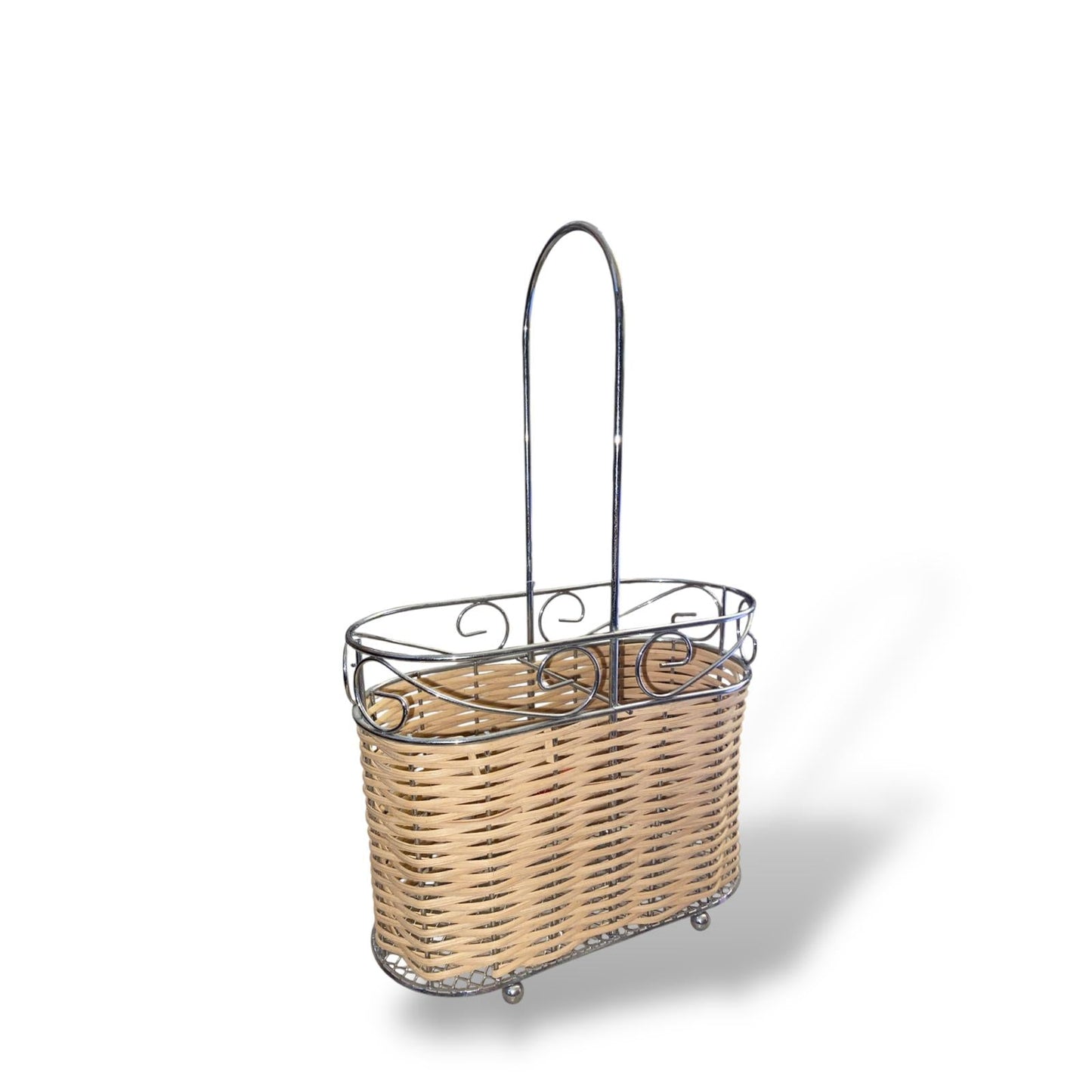 CESTERIA MERIDIONALE Porta Bottiglie Hotel 20x10x32,5cm Vimini Acciaio